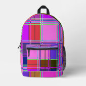 Rosa Schottenstoff-Musterstoff Madras Bedruckter Rucksack (Vorderseite)