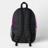 Rosa Schottenstoff-Musterstoff Madras Bedruckter Rucksack (Rückseite)