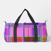 Rosa Schottenstoff-Musterstoff Madras Duffle Bag (Vorderseite)