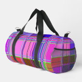 Rosa Schottenstoff-Musterstoff Madras Duffle Bag (Rechte Ecke)