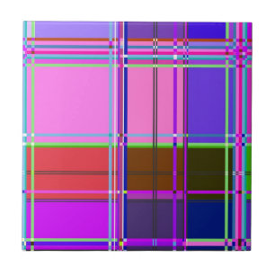 Rosa Schottenstoff-Musterstoff Madras Fliese