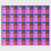 Rosa Schottenstoff-Musterstoff Madras Geschenkpapier (Flach)