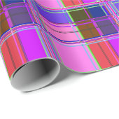 Rosa Schottenstoff-Musterstoff Madras Geschenkpapier (Rolleneckpunkt)