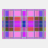 Rosa Schottenstoff-Musterstoff Madras Geschenkpapier Set (Vorderseite 3)