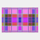 Rosa Schottenstoff-Musterstoff Madras Geschenkpapier Set (Vorderseite 2)