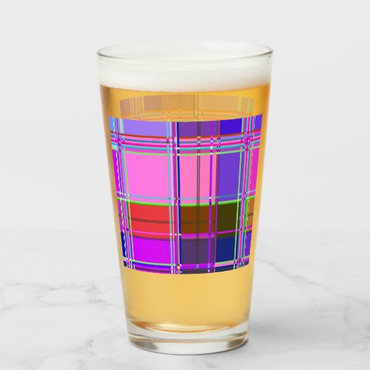 Rosa Schottenstoff-Musterstoff Madras Glas (Rückseite (gefüllt))