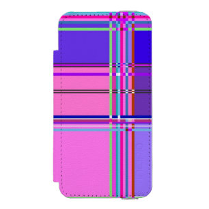 Rosa Schottenstoff-Musterstoff Madras Incipio Watson™ iPhone 5 Geldbörsen Hülle