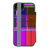 Rosa Schottenstoff-Musterstoff Madras Incipio iPhone Geldbeutel-Hülle (Folio Rückseite)