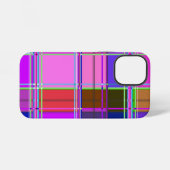 Rosa Schottenstoff-Musterstoff Madras iPhone Hülle (Rückseite (Horizontal))