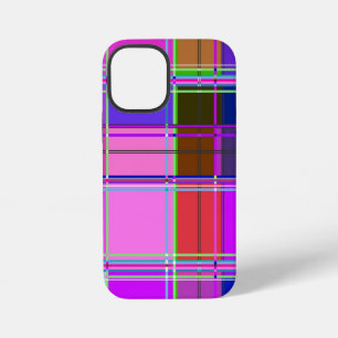 Rosa Schottenstoff-Musterstoff Madras iPhone 12 Mini Hülle