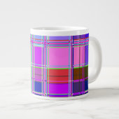 Rosa Schottenstoff-Musterstoff Madras Jumbo-Tasse (Vorderseite Rechts)
