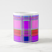 Rosa Schottenstoff-Musterstoff Madras Jumbo-Tasse (Vorderseite)
