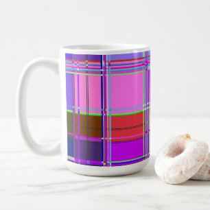 Rosa Schottenstoff-Musterstoff Madras Kaffeetasse