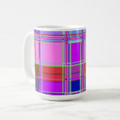Rosa Schottenstoff-Musterstoff Madras Kaffeetasse (Vorderseite Links)