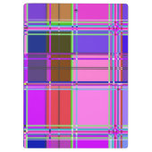 Rosa Schottenstoff-Musterstoff Madras Klemmbrett (Rückseite)