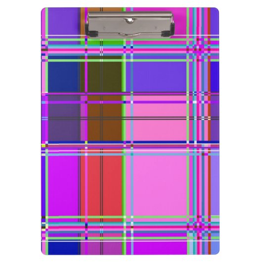 Rosa Schottenstoff-Musterstoff Madras Klemmbrett (Vorderseite)
