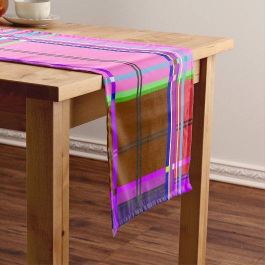 Rosa Schottenstoff-Musterstoff Madras Kurzer Tischläufer (Beispiel)