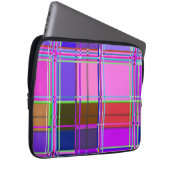 Rosa Schottenstoff-Musterstoff Madras Laptopschutzhülle (Vorne Rechts)