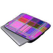 Rosa Schottenstoff-Musterstoff Madras Laptopschutzhülle (Vorne Knopf)