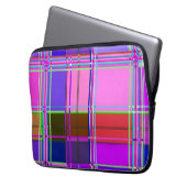 Rosa Schottenstoff-Musterstoff Madras Laptopschutzhülle (Vorderseite Links)