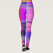 Rosa Schottenstoff-Musterstoff Madras Leggings (Rückseite)