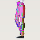 Rosa Schottenstoff-Musterstoff Madras Leggings (Links)