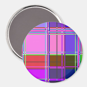 Rosa Schottenstoff-Musterstoff Madras Magnet