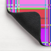 Rosa Schottenstoff-Musterstoff Madras Mousepad (Ecke)
