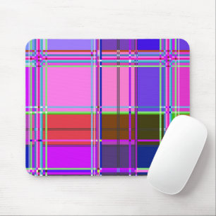 Rosa Schottenstoff-Musterstoff Madras Mousepad