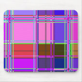 Rosa Schottenstoff-Musterstoff Madras Mousepad (Vorne)