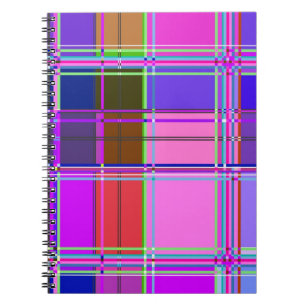 Rosa Schottenstoff-Musterstoff Madras Notizblock