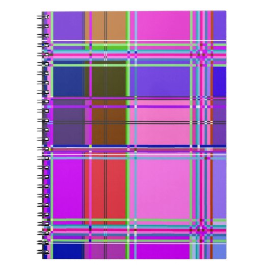 Rosa Schottenstoff-Musterstoff Madras Notizblock (Vorderseite)