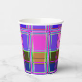 Rosa Schottenstoff-Musterstoff Madras Pappbecher (Links)