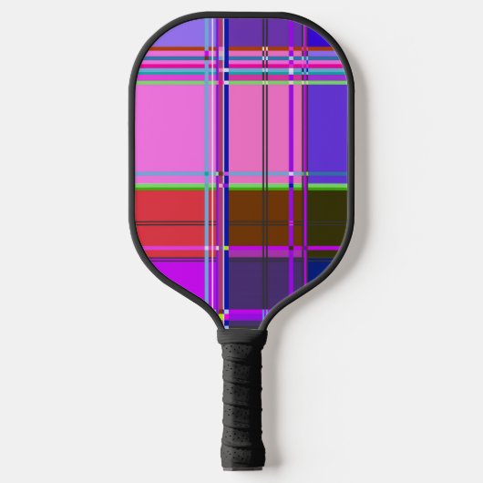 Rosa Schottenstoff-Musterstoff Madras Pickleball Schläger (Vorderseite)