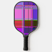 Rosa Schottenstoff-Musterstoff Madras Pickleball Schläger (Rückseite)