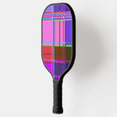 Rosa Schottenstoff-Musterstoff Madras Pickleball Schläger (Links)