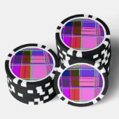 Rosa Schottenstoff-Musterstoff Madras Pokerchips (Stapel)