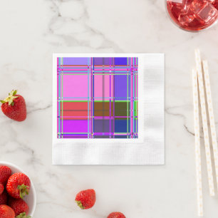 Rosa Schottenstoff-Musterstoff Madras Serviette