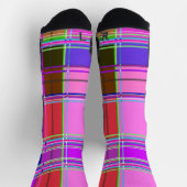Rosa Schottenstoff-Musterstoff Madras Socken (Oben)