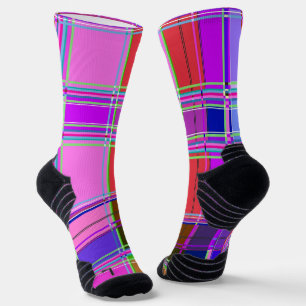 Rosa Schottenstoff-Musterstoff Madras Socken