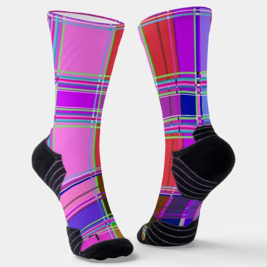 Rosa Schottenstoff-Musterstoff Madras Socken (Gewinkelt)
