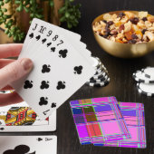 Rosa Schottenstoff-Musterstoff Madras Spielkarten (In Situ)