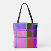 Rosa Schottenstoff-Musterstoff Madras Tasche (Rückseite)