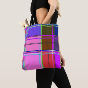 Rosa Schottenstoff-Musterstoff Madras Tasche