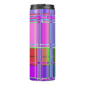 Rosa Schottenstoff-Musterstoff Madras Thermosbecher (Rückseite)
