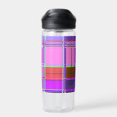 Rosa Schottenstoff-Musterstoff Madras Trinkflasche (Rückseite)