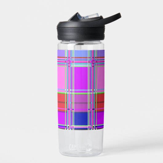 Rosa Schottenstoff-Musterstoff Madras Trinkflasche (Links)