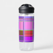 Rosa Schottenstoff-Musterstoff Madras Trinkflasche (Vorderseite)