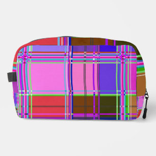 Rosa Schottenstoff-Musterstoff Madras Waschbeutel