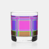 Rosa Schottenstoff-Musterstoff Madras Whiskyglas (Links)